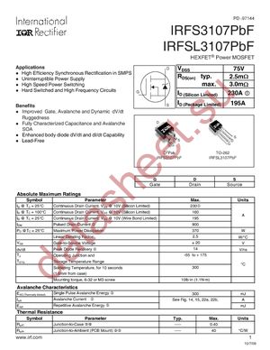 IRFSL3107PBF datasheet  